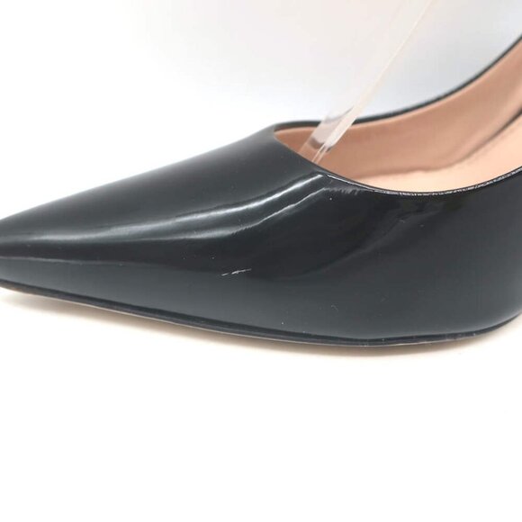 Miu Miu Crystal-Strap Pumps Black Patent Leather Size 37.5 Pointed Toe Heels - Picture 9 of 13